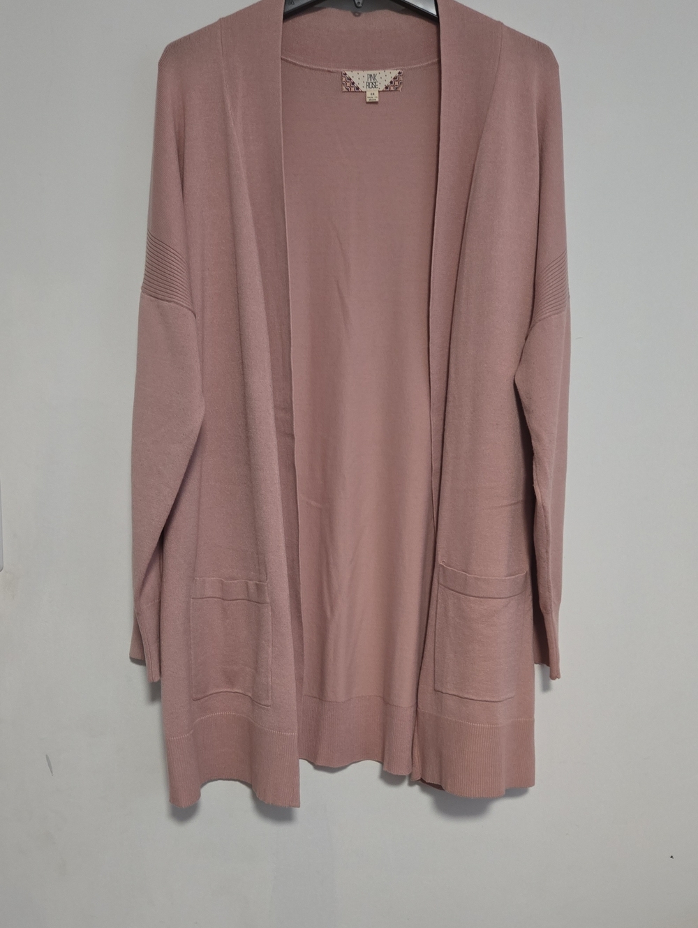Pink Rose Open-Front Cardigan / Size 2X